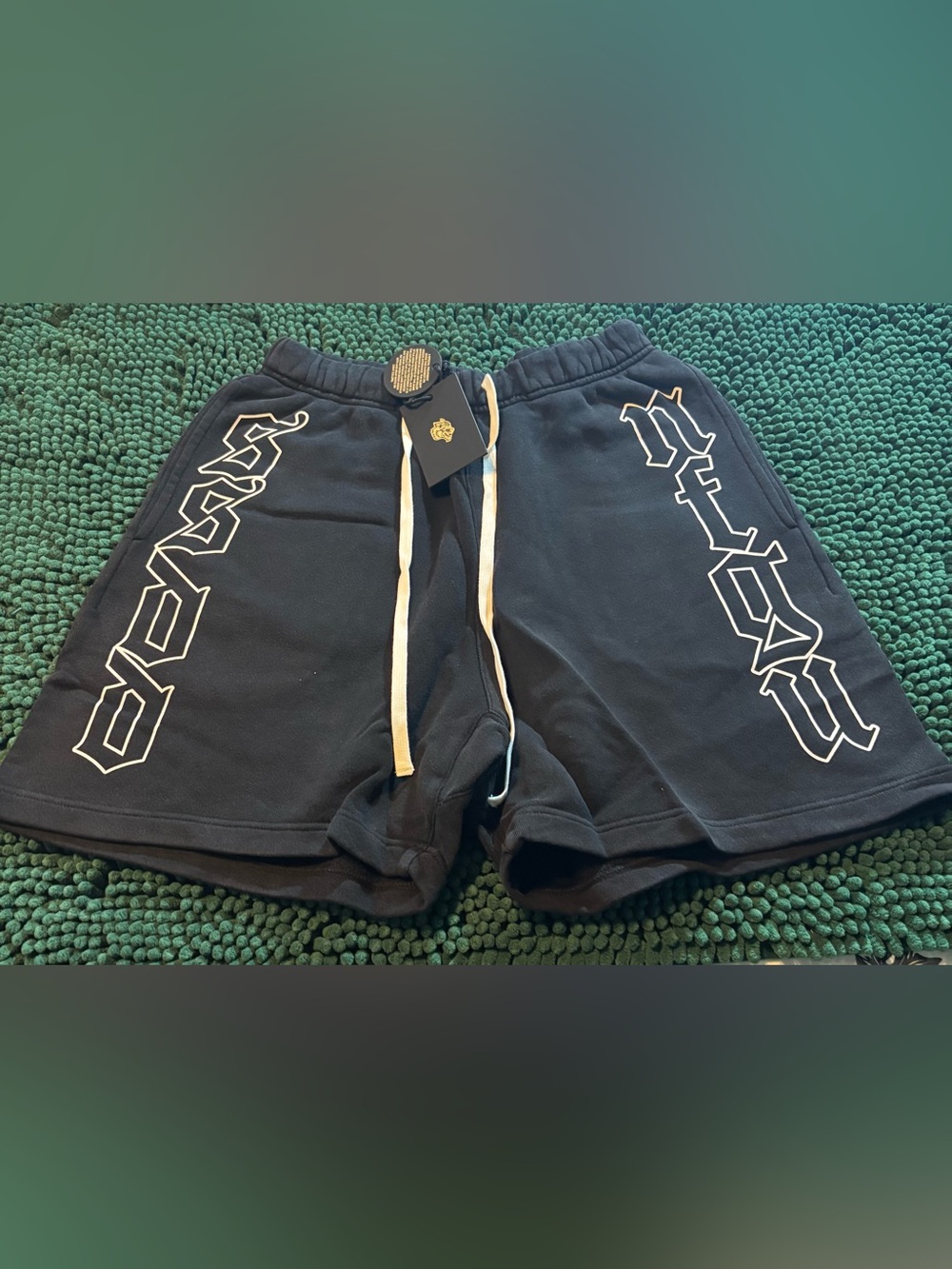 Darc Sport Black Men's Athletic Shorts with White Drawstring